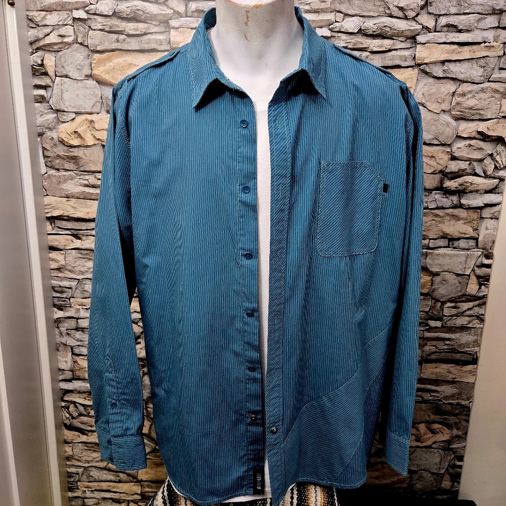 Amplify Blue Casual Button Down Shirt with Relaxed Fit